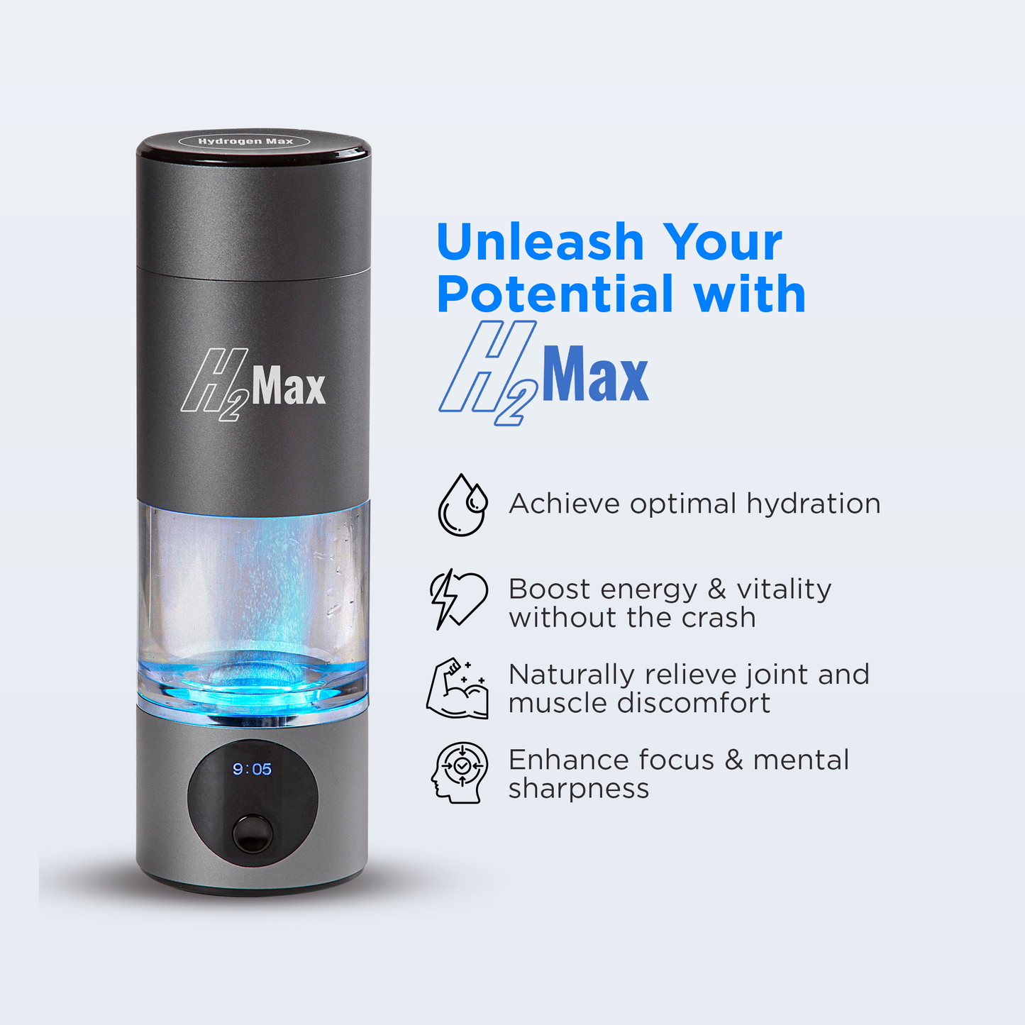 H2Max - Hydrogen Water Bottle (6000ppb) – SPE & PEM Technology