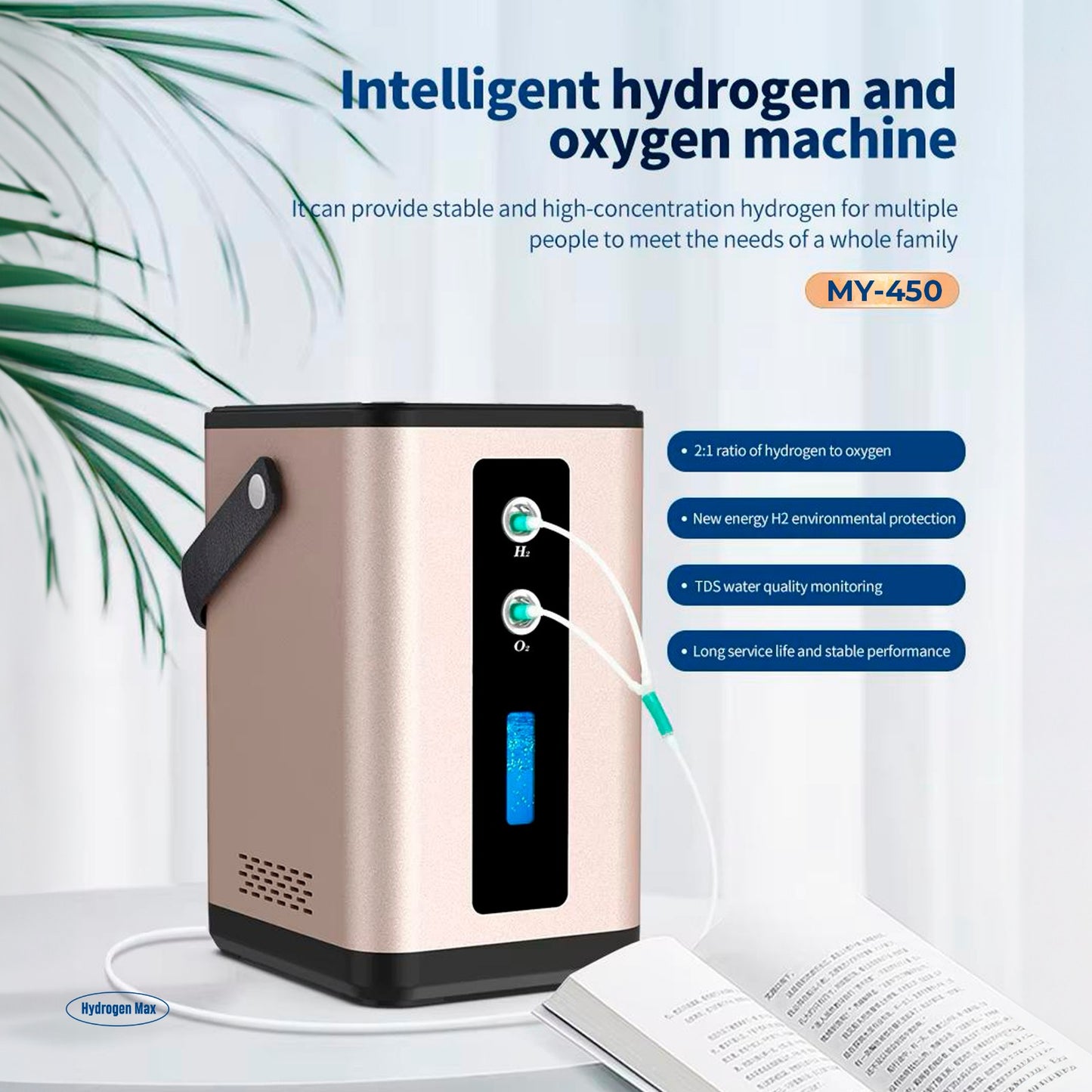 My450 - Hydrogen Oxygen Generator Inhaler – 450ml/min – High-Purity H2 Inhalation Therapy